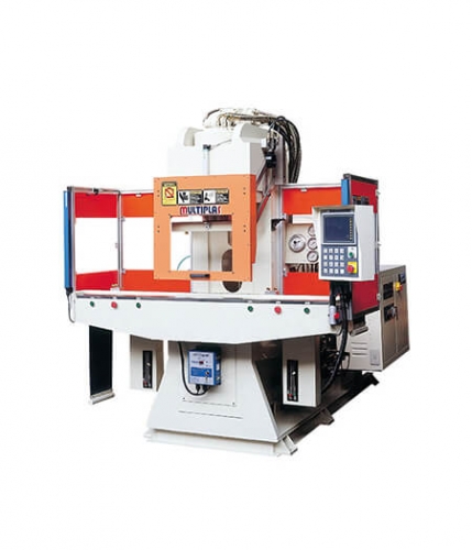 Double Shuttle Table-Non-Tiebar Vertical Clamping Injection Molding Machine